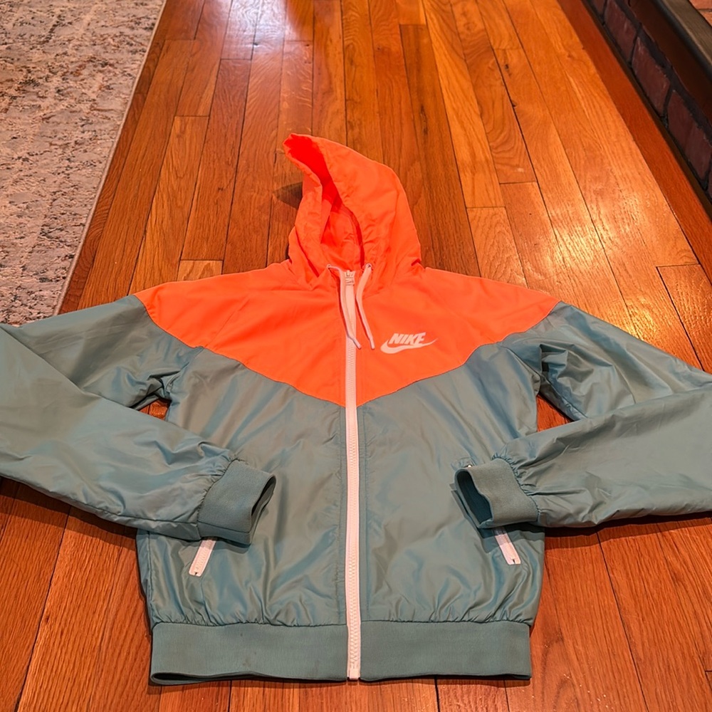 Size Xs Nike women’s windbreaker - orange and teal